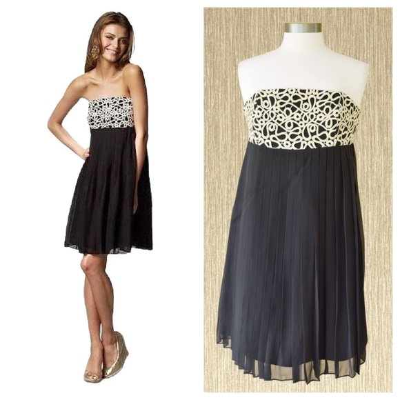 Lilly Pulitzer Jillie Pleated Silk Strapless Dress